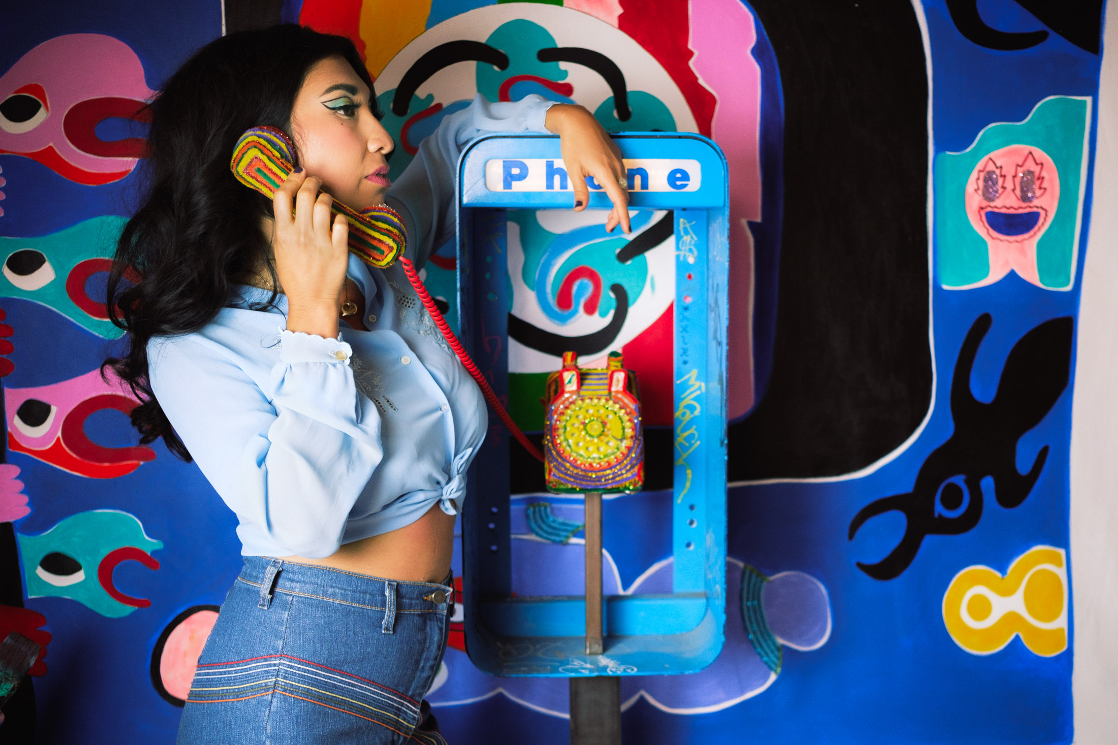 Ruby Mountain wearing retro style, showcasing her singer persona in Oakland.