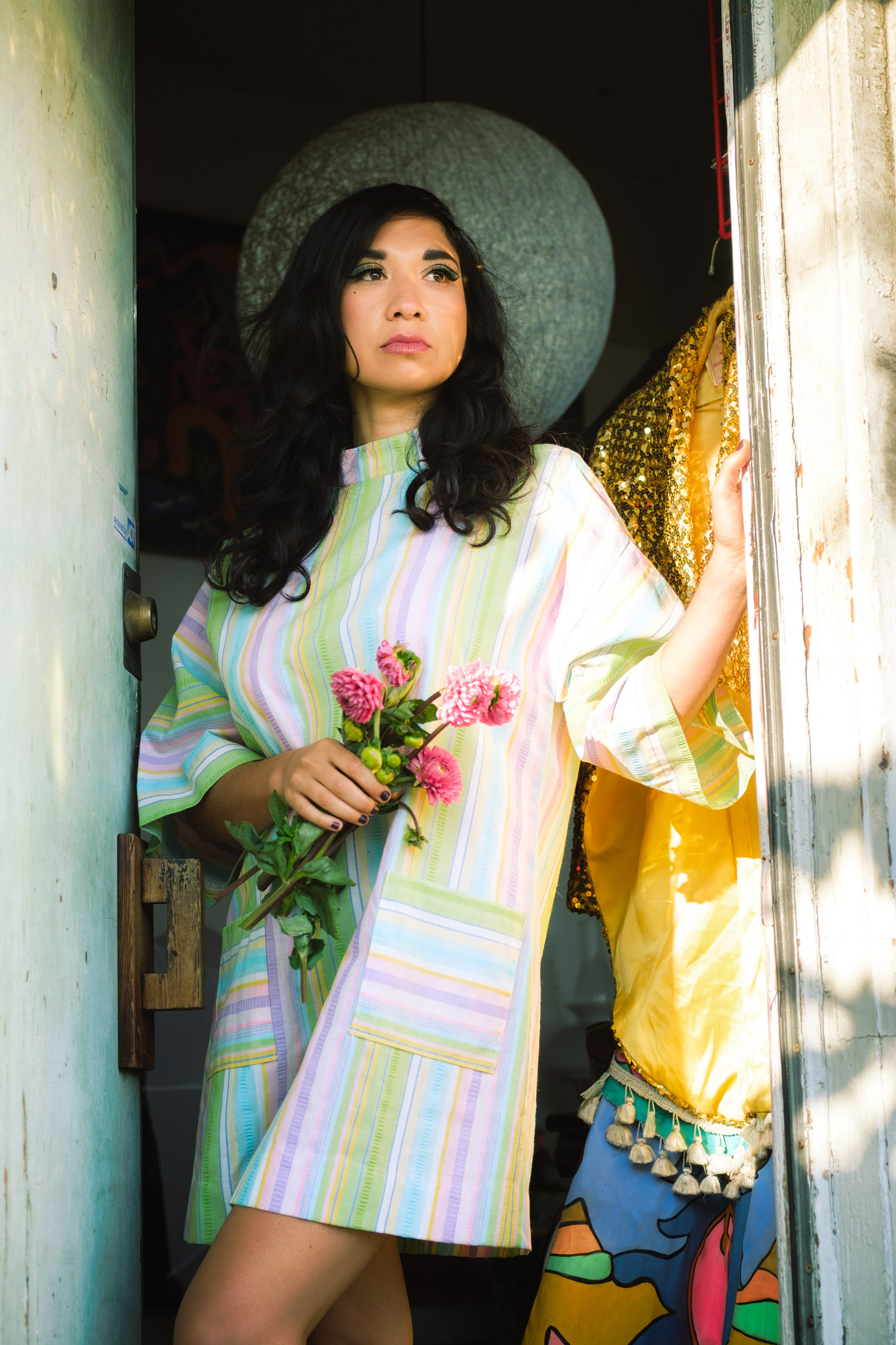 Ruby Mountain with vintage styling, captured in an Oakland photoshoot.